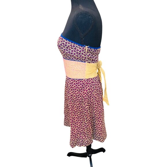 Free People Strapless Cottage Core Feminine Floral Dress Smocked Y2K empire - Picture 3 of 10